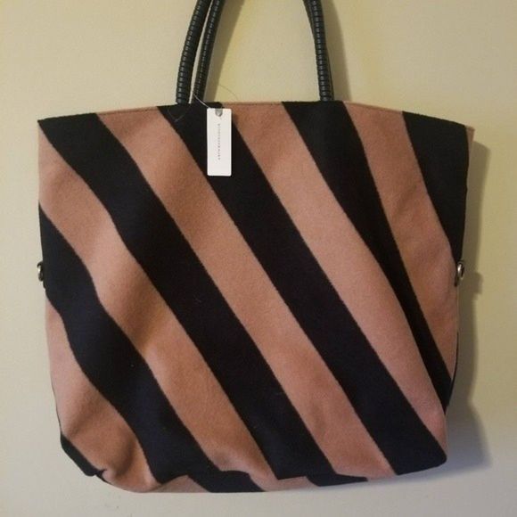 Anthropologie Striped Fuzzy Tote Bag - Picture 7 of 8